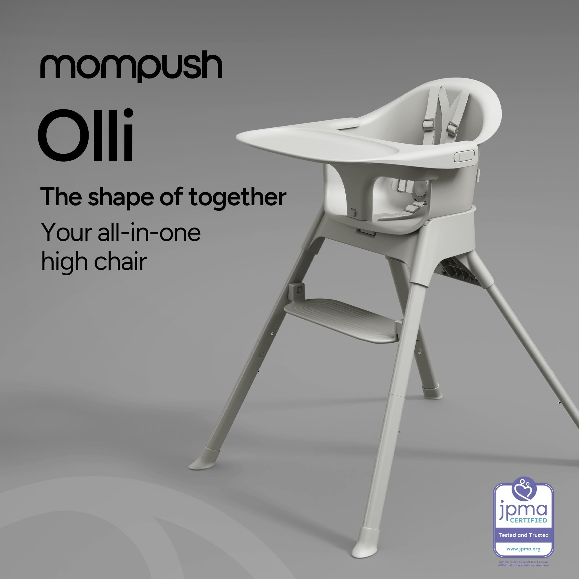 Mompush Olli 7-in-1 Convertible High Chair for Babies and Toddlers – Adjustable Height & Footre... | Amazon (US)
