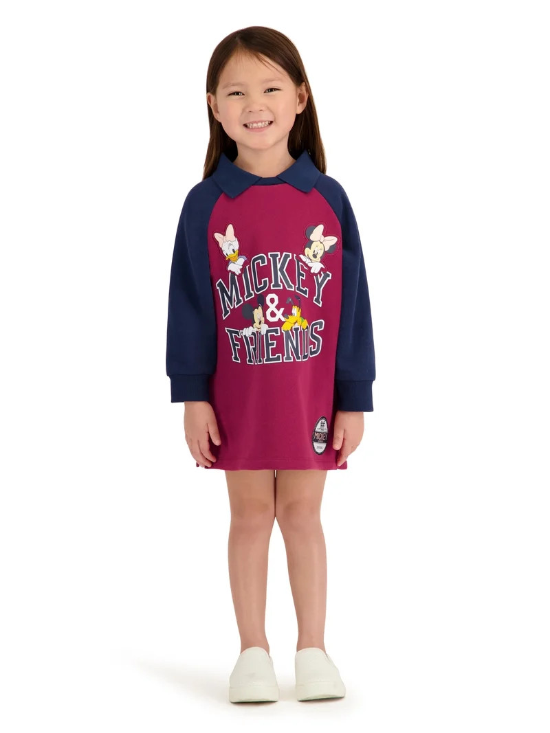 Minnie Mouse Toddler Girls Fleece Dress, Sizes 12 Months - 5T | Walmart (US)