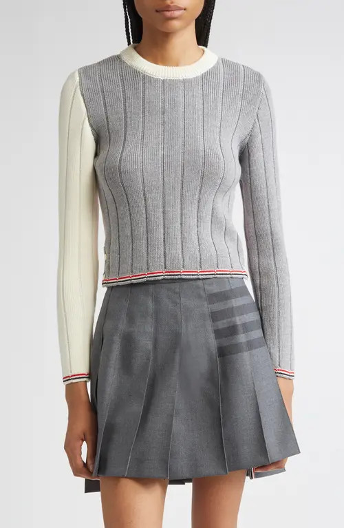 Thom Browne Fun-Mix Ladder Stitch Wool Sweater in Multicolor Mix at Nordstrom, Size 6 Us | Nordstrom