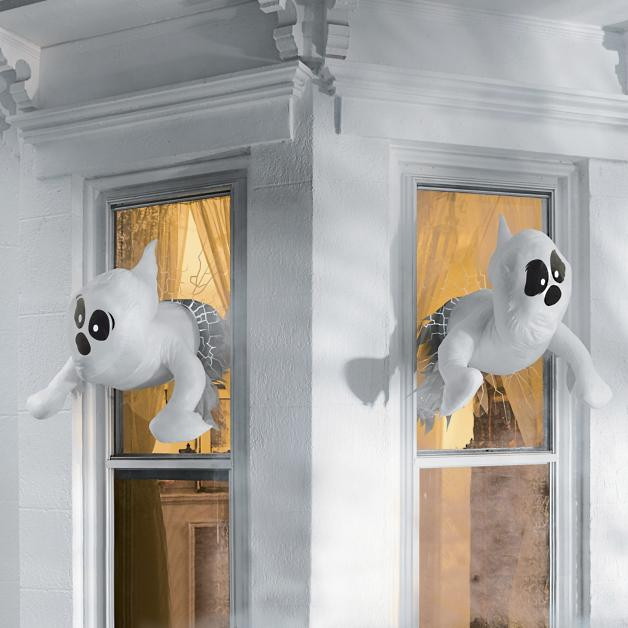 Expressive Window Crasher Ghosts, Set Of Three - Grandin Road | Grandin Road