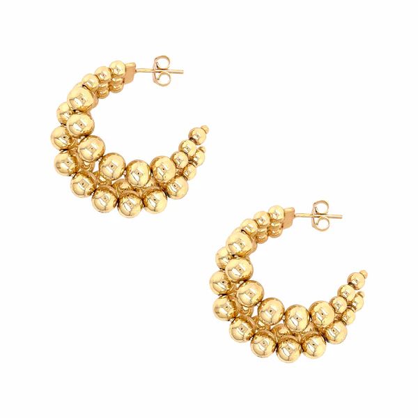 Triple Beaded Hoop Earrings | Jennifer Miller Jewelry