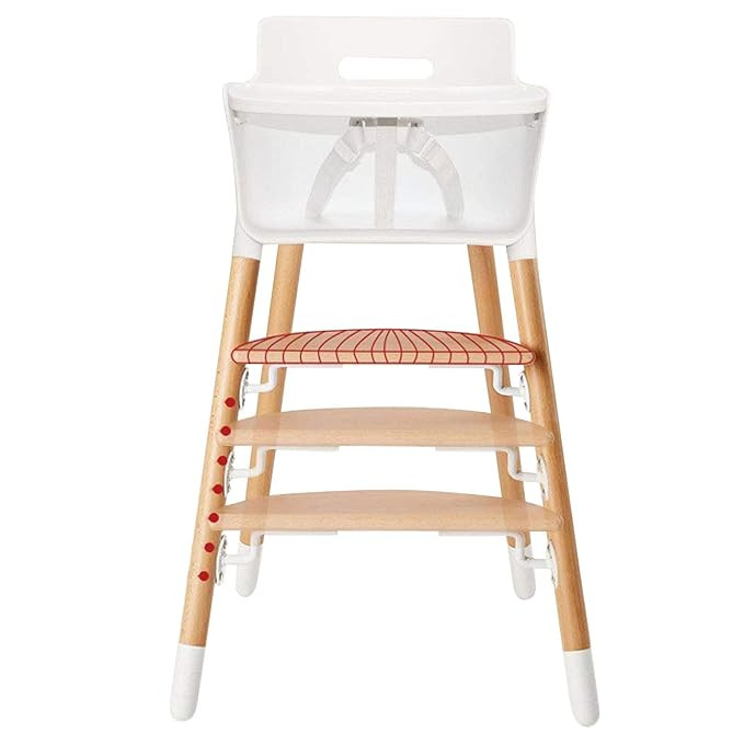 Asunflower Wooden High Chair Adjustable Feeding Dining Chair for Baby Highchairs Solution with Tr... | Amazon (US)