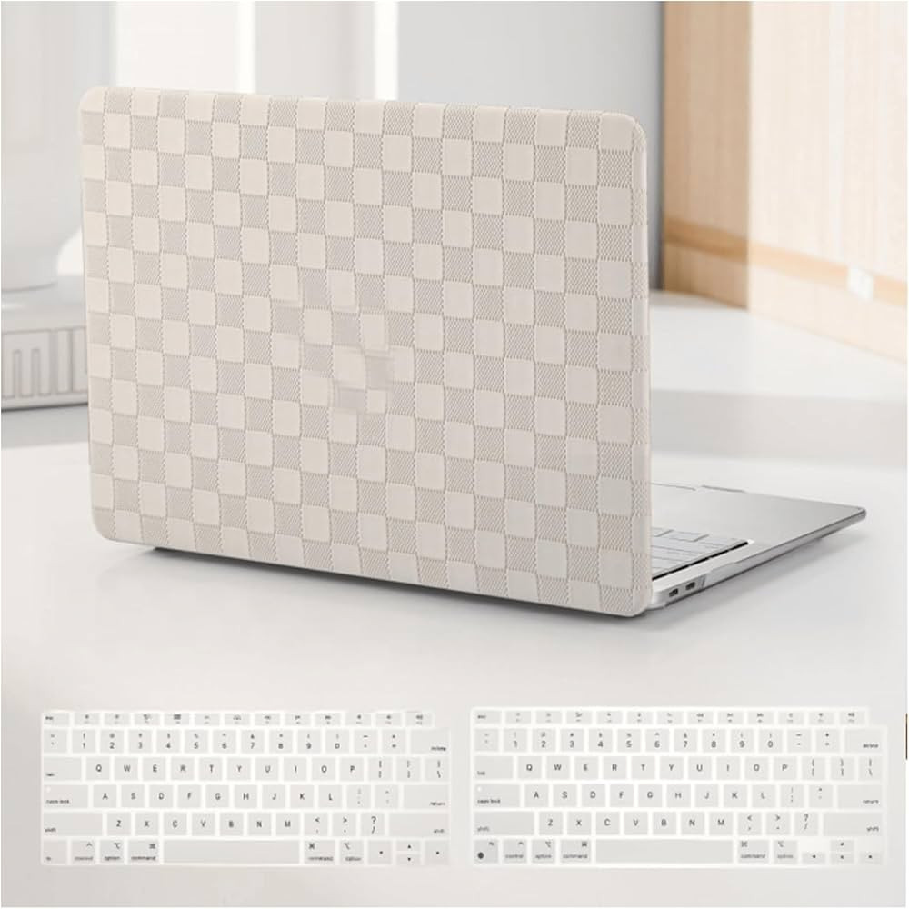 Compatible with MacBook Air 13 Inch 2022 2021-2018 M1 A2337 A2179 A1932, Checkered Textured Cream... | Amazon (US)