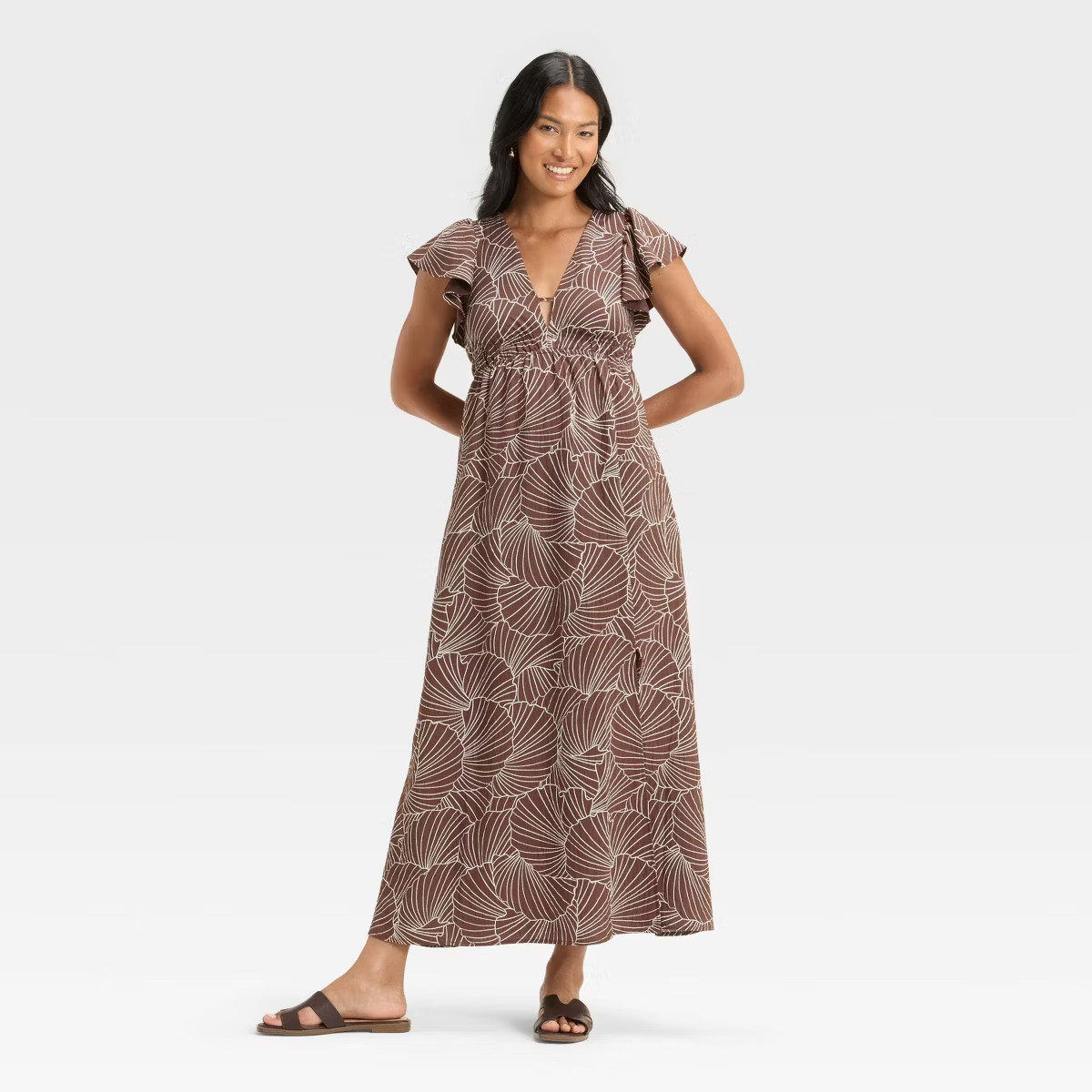 Women's Flutter Short Sleeve Maxi A-Line Dress - A New Day™ | Target