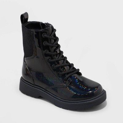 Girls' Nola Zipper Lace-Up Combat Boots - art class™ | Target