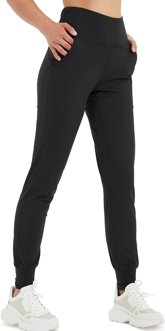 Lulucheri Women's High Waisted Joggers with Pockets Running Sweatpants Yoga Workout Athletic Tapered | Amazon (US)