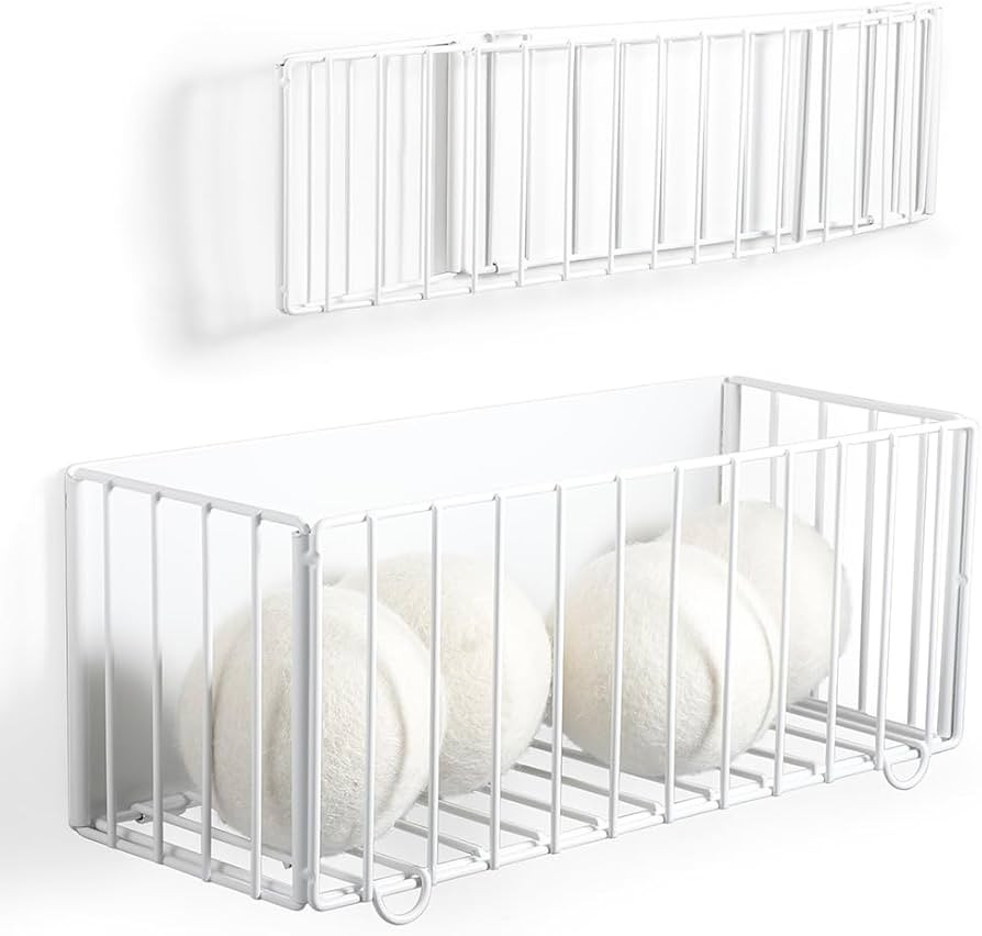 Picowe Large Dryer Ball Organizer Magnetic Storage Bin, Foldable Magnetic Dryer Ball Holder for L... | Amazon (US)