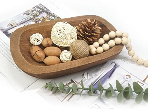 Decorative Bowl Vintage Wooden Dough Bowls Hand Carved, Farmhouse Country, Restaurant, Cafe Decor... | Amazon (US)