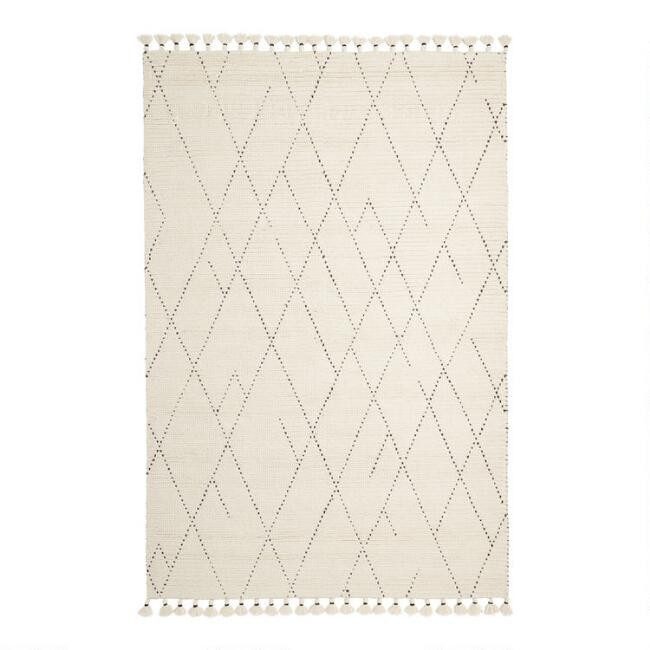 Logan Ivory Moroccan Style Wool Area Rug | World Market