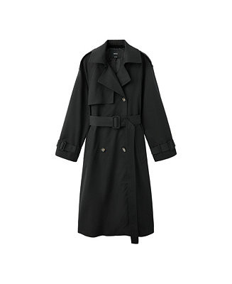 Women's Long Double-Breasted Trench Coat | Macy's