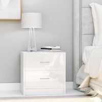 Youthup - Bedside Cabinets 2 pcs High Gloss White 40x30x40 cm Chipboard | ManoMano UK
