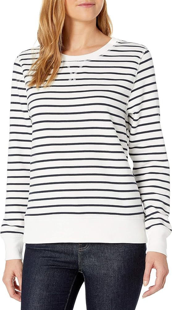 Striped Crew Sweatshirt | Amazon (US)