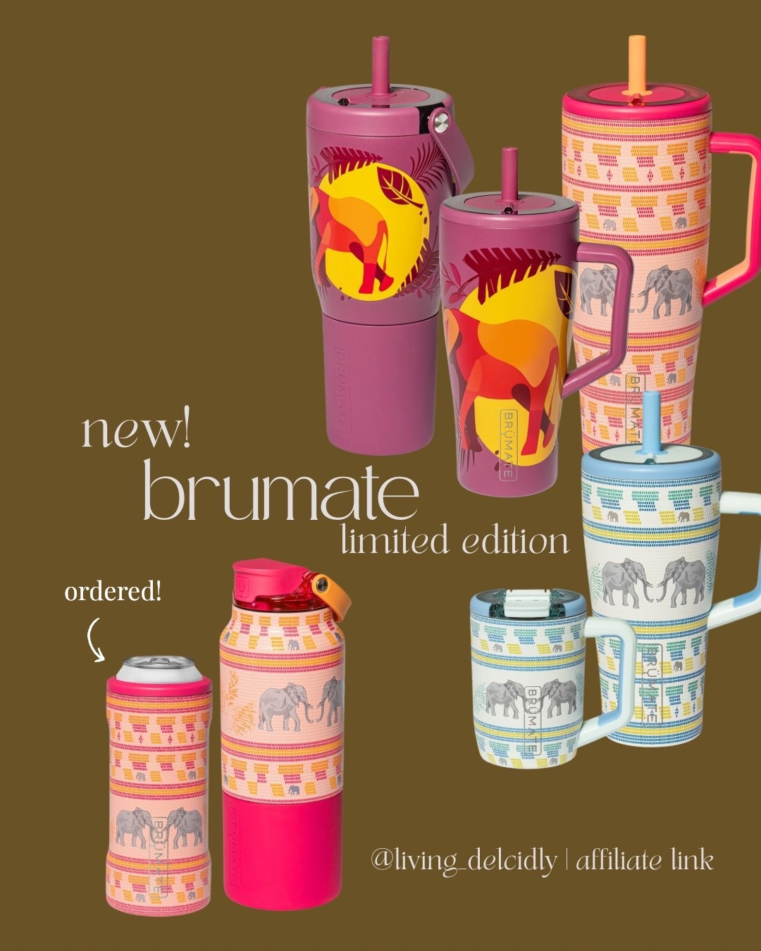 New arrivals at BruMate — the Safari Park collection! The 🐘 prints are so pretty!! I’ve already ordered the slim hopsulator — I use them every day for my energy drinks!

#LTKtravel #LTKfindsunder50