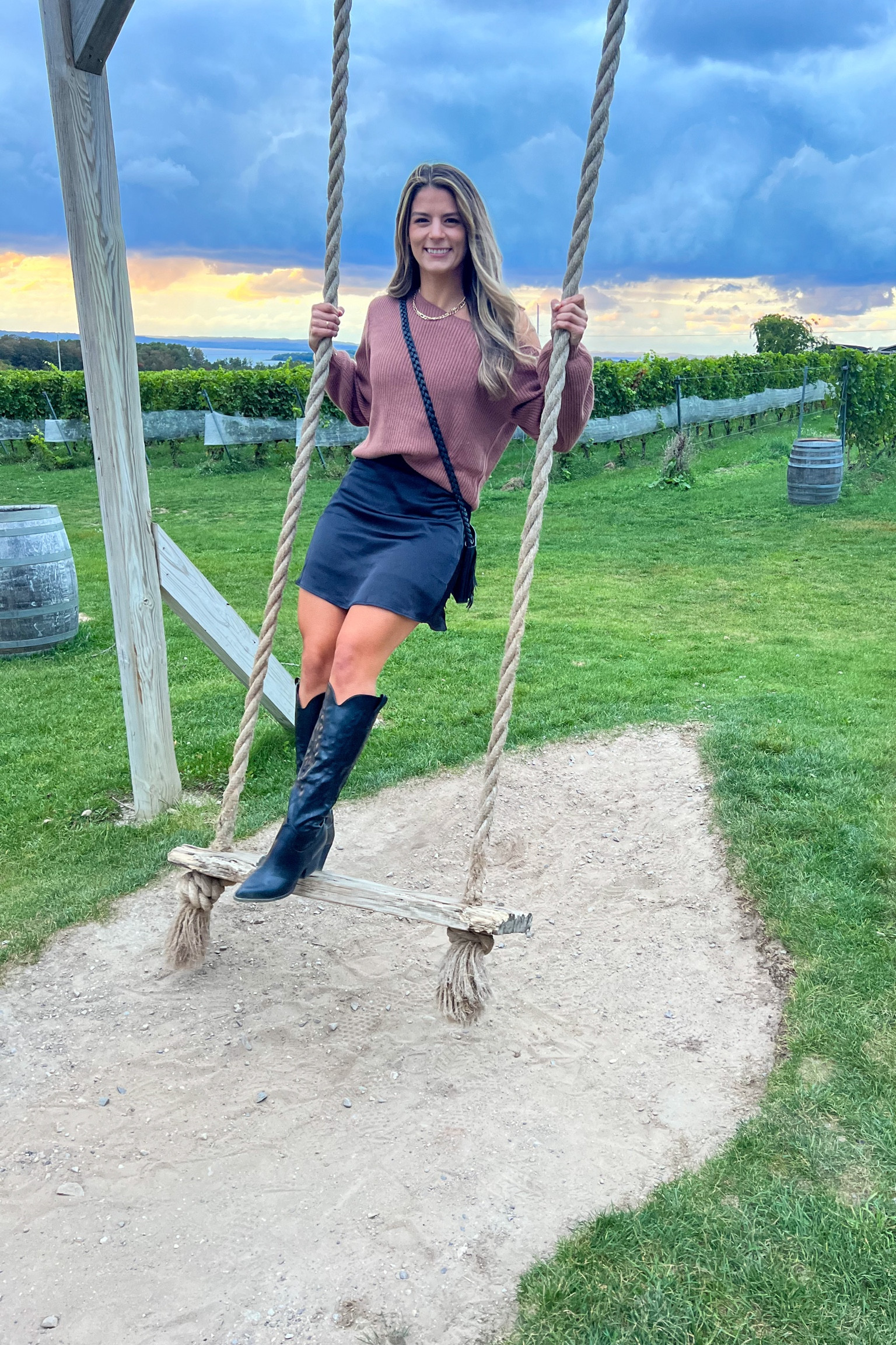 Casual western fall outfit 

Sweater and skirt outfit, high rise boots, winery outfit, western style, family photos outfit 

#LTKSeasonal #LTKstyletip #LTKsalealert