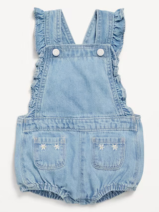 Ruffle-Trim Jean Pocket Shortalls for Baby | Old Navy (US)