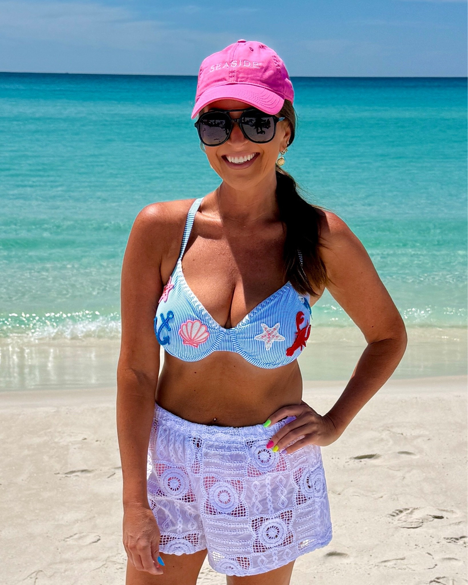 Wearing the D/DD. It ties in the back with criss cross straps so fit is adjustable. I am a 30DDD. Wearing a large in the linked bottoms. Shorts are a small. 

I also have the other top that’s linked. It’s a typical string bikini top - I got it in an XL.

Summer outfits, summer fashion, bikini, swimwear @Target @walmart @SOJOS VISION

#LTKootd #LTKSeasonal #LTKSwim