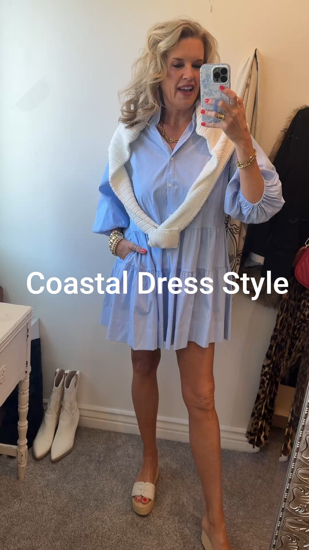 Crushing on blue💙

This darling coastal pinstripe blue and white 3 tired button detail balloon sleeve dress by Elan is so cute and easy to style dressed up or worn casual with flip flops or white leather tennis shoes .

I’ve paired it with Sam Edelman raffia slide wedges  perfect for Spring and Summer 

A white ladies cardigan over my shoulders 

Arm candy bracelet stack a mixture of Allie & Bess and lisi lurch  

And on the other arm 3 gold water proof bracelets by Alloy and t 

Earrings by Lisi lurch 

Phone case linked too! I love t really does protect your phonee

#LTKWatchNow #LTKFindsUnder100 #LTKOver40