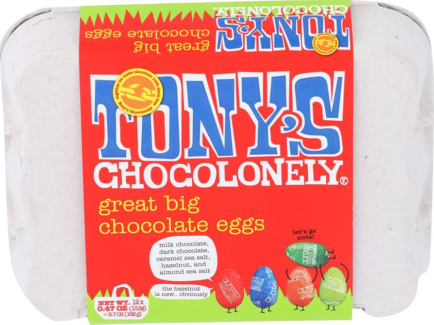 Tony's Chocolonely, Great Big Chocolate Eggs, Net wt. 5.7 Oz (Pack of 12) | Amazon (US)