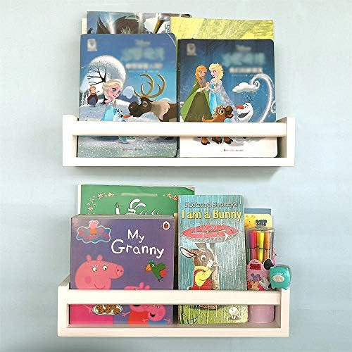 Nursery Shelves Book Shelves for Wall White Set of 2-Floating Bookshelf for Kids- Perfect Nursery De | Amazon (US)
