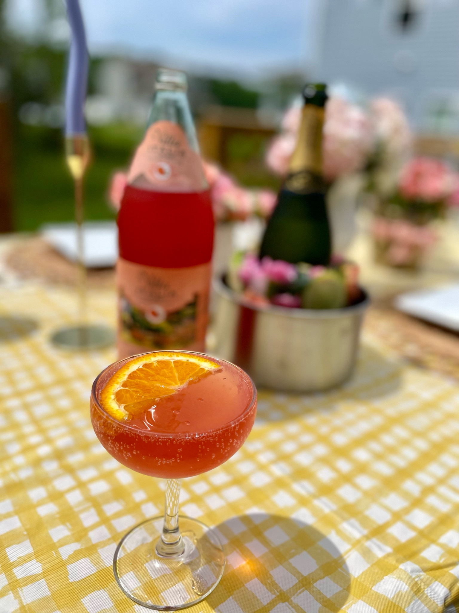 Blood orange mimosa materials for Mother’s Day brunch 