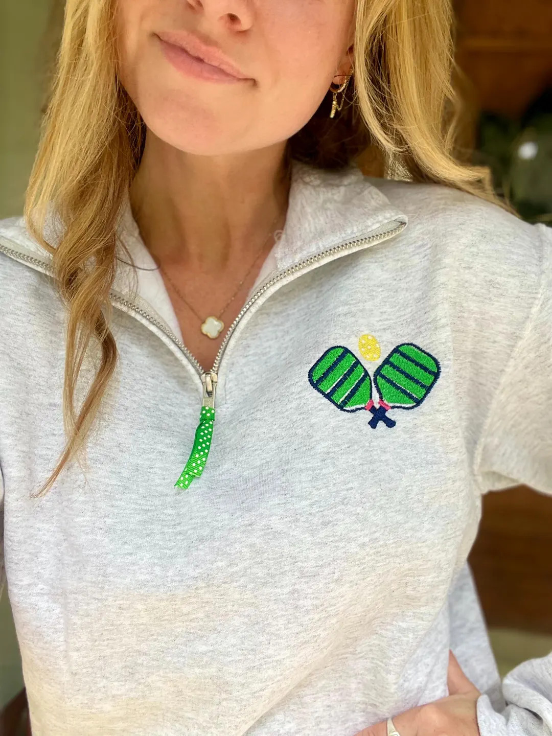 Pickle Ball Embroidery Quarter Zip Sweatshirt, Pickle Ball Sweatshirt, Pickle Ball Team Wear - Et... | Etsy (US)