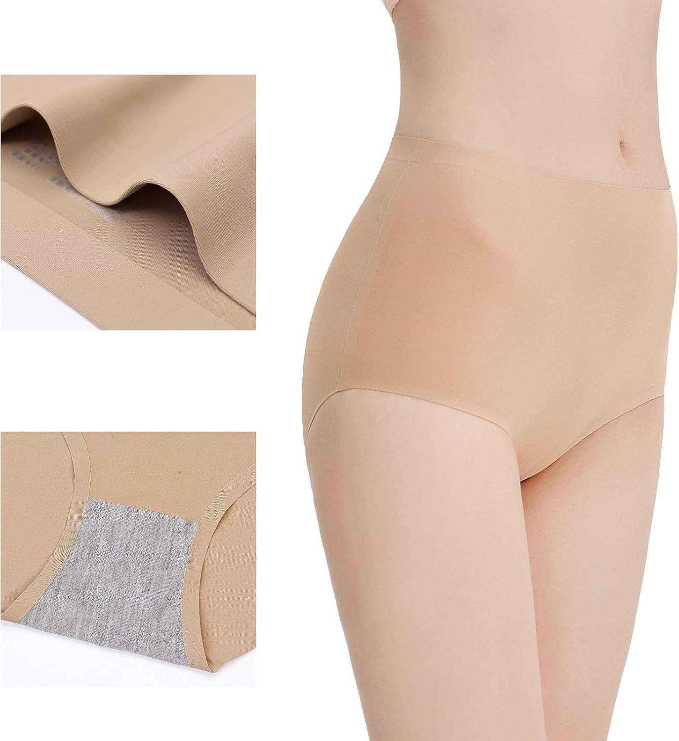 FallSweet No Show High Waist Briefs Underwear for Women Seamless Panties Multi Pack | Amazon (US)