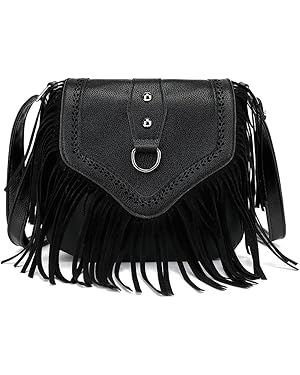 Fringe Purse Crossbody Bag for Women, Vintage Stud Large Fringe Crossbody Purse, Boho Shoulder Pu... | Amazon (US)