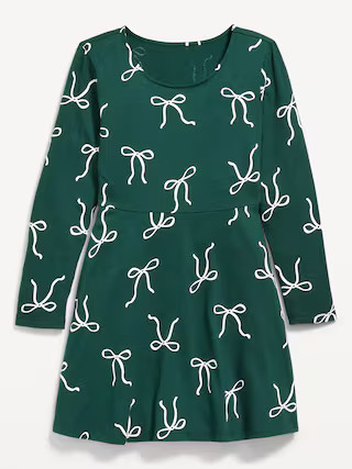 Printed Long-Sleeve Fit and Flare Dress for Girls | Old Navy (US)