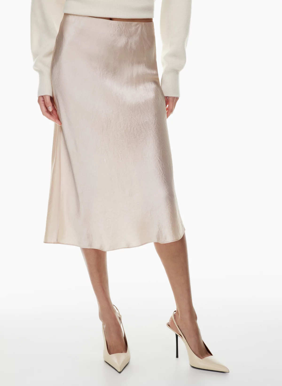 SLIP SATIN MIDI SKIRT | Aritzia