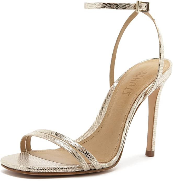 SCHUTZ Women's Altina Ankle Strap Heeled Sandal | Amazon (US)