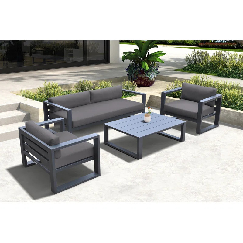 Abshire Metal 5 - Person Seating Group with Cushions | Wayfair North America