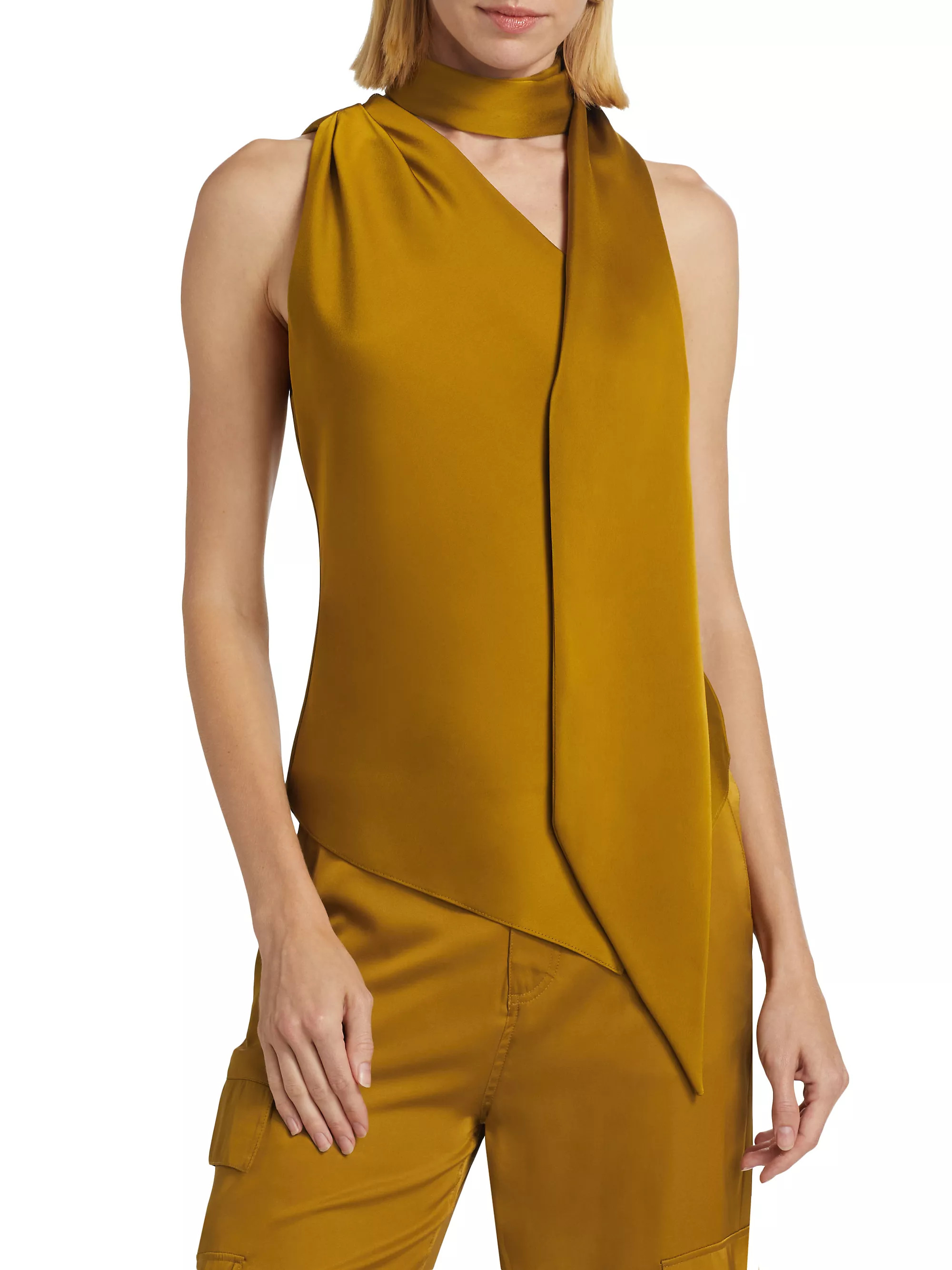 Et OchsIsadora Sleeveless Asymmetric Satin Top | Saks Fifth Avenue
