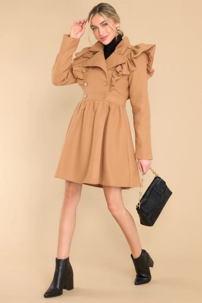 Where To Next Camel Coat | Red Dress 