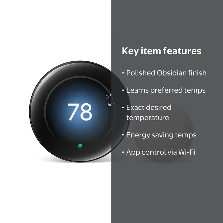 Google Nest Learning Thermostat (4th Gen) with Nest Temperature Sensor (2nd Gen) - Energy-Saving ... | Walmart (US)