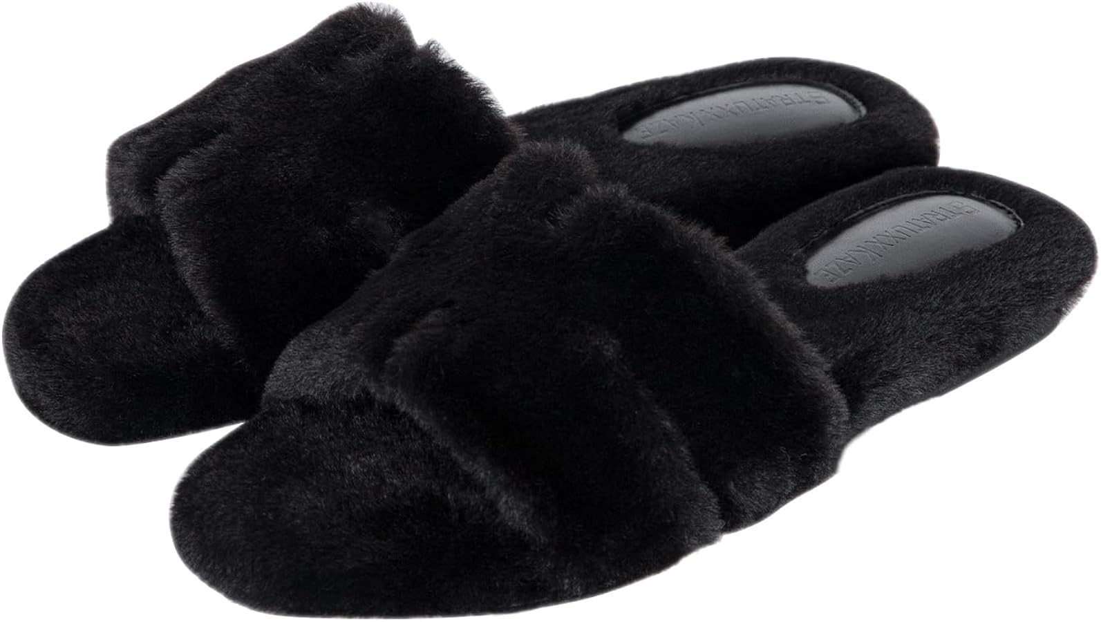 Stratuxx Kaze Womens Fur Slippers Comfy House Slide Sandals Open Toe Memory Foam Indoor Fluffy Sl... | Amazon (US)