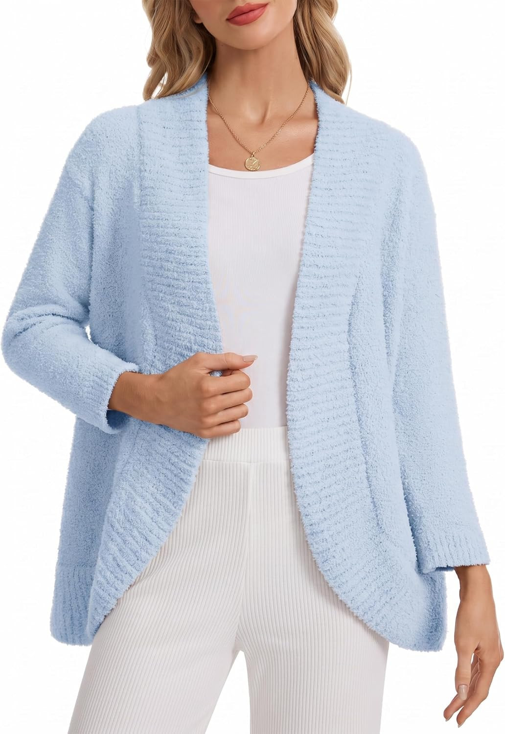 WDCOZY Open Front Cozy Plush Cardigan Sweaters for Women with Pockets 2026 | Amazon (US)