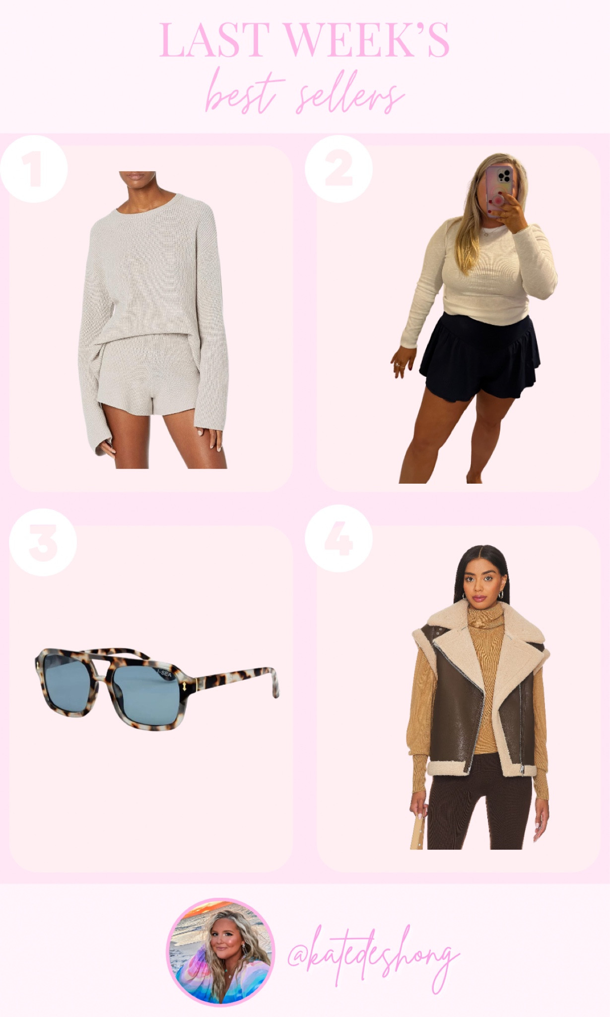 Weekly favorites. Weekly best sellers. Longsleeved ribbed shirt. Most purchased. Matching set. Sunglasses. Sherpa vest. Fall styles.

#LTKfindsunder100 #LTKxPrime #LTKSeasonal