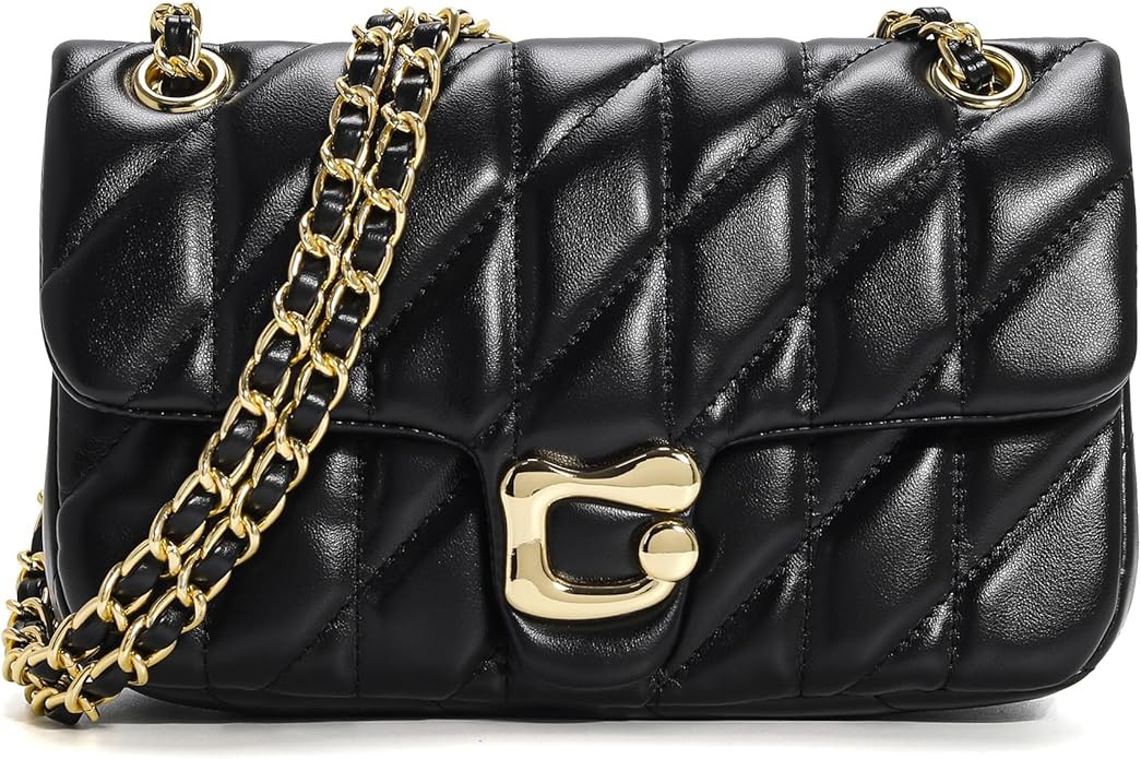 Quilted Crossbody Purse for Women Trendy - Ladies Shoulder Bag Leather Satchel Handbag Designer E... | Amazon (US)