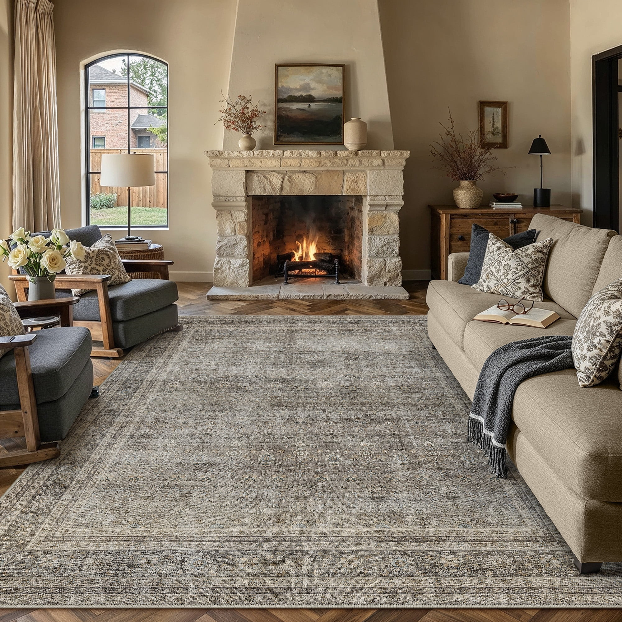 BERTHMEER Vintage Large Area Rugs 8’x10' Clearance for Living Room Bedroom Office Dining Room F... | Walmart (US)