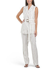 Linen Belted Vest And Trousers Collection | TJ Maxx
