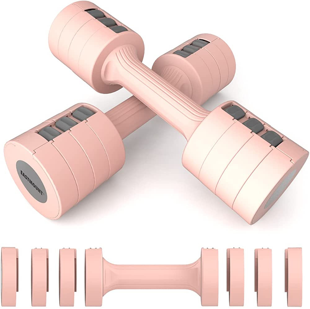 EAST MOUNT Adjustable Dumbbell Set of 2,Hand Weights Sets for Women, 4 Kinds of Weight Adjustment... | Amazon (US)