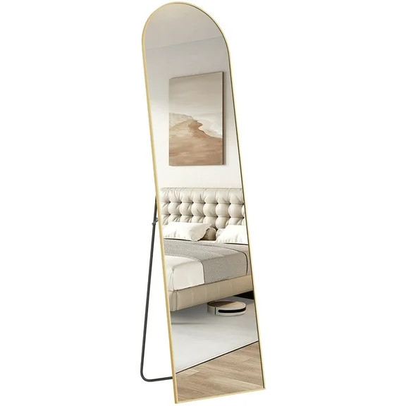 CONCETTA 59"x16" Arched Full Length Mirror, Full Body Standing Mirror Floor Mirrors, Gold | Walmart (US)