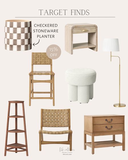 Target Finds 
Checkered stoneware planter / accent table / floor lamp / ottoman / stool / accent chair 

#LTKHome #LTKSaleAlert