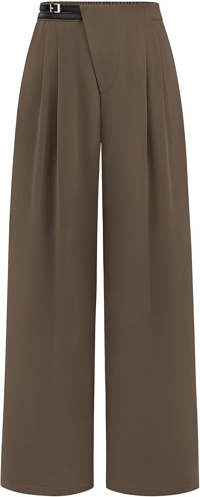 PRETTYGARDEN Women's Wide Leg Dressy Pants High Waisted Fashion Business Casual Work Office Trous... | Amazon (US)