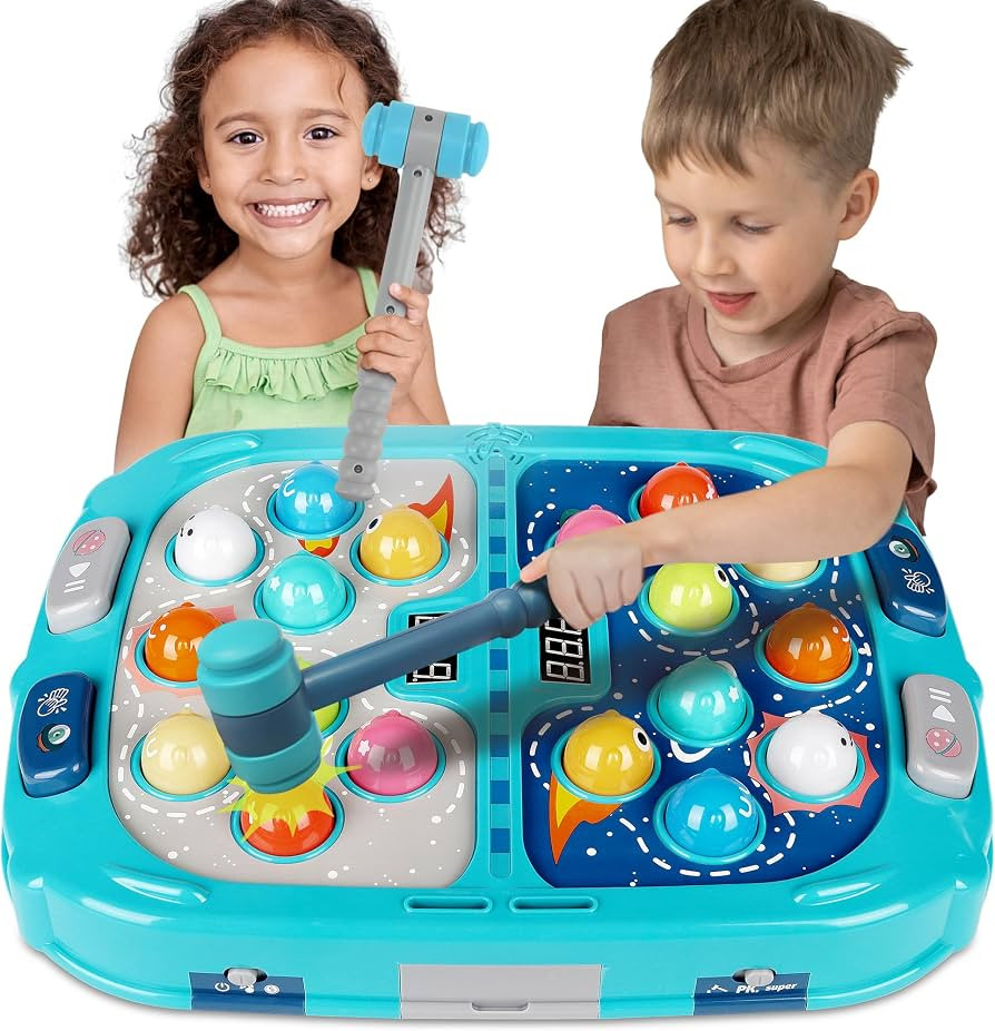 Whack Mole Game for Toddlers, 11x15 Inch Large Whacking Toy with Sound and Light, Interactive Pou... | Amazon (US)