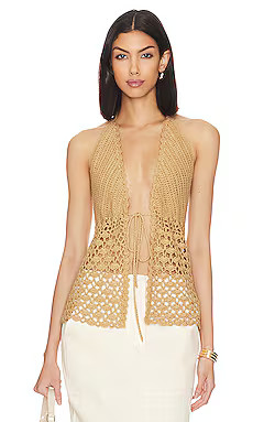 MORE TO COME Alice Tie Front Top in Toast from Revolve.com | Revolve Clothing (Global)