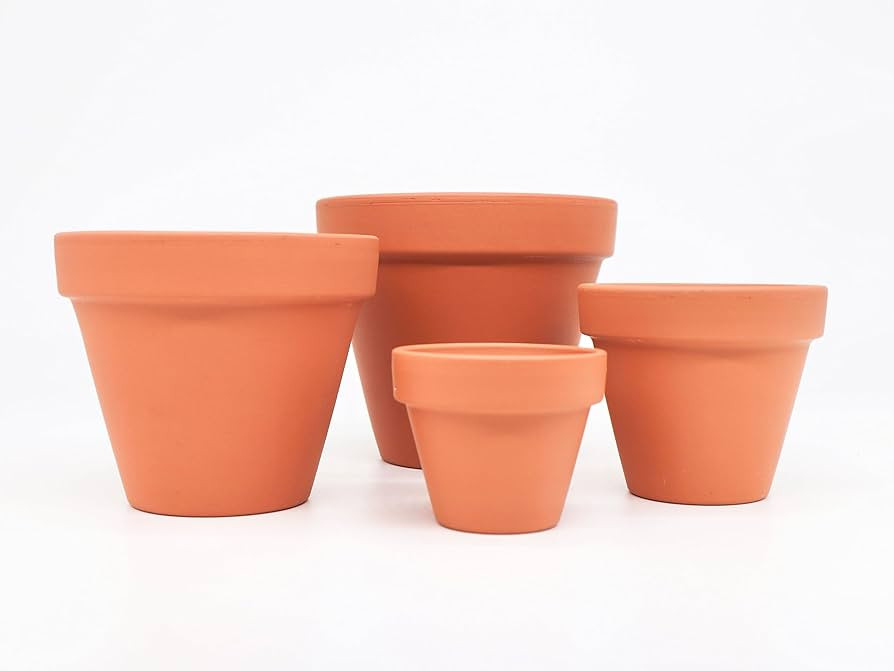 Terracotta Pots 1-50 pcs - Small, Medium, Large & Extra Large Plant Pots (Large x 3) | Amazon (UK)