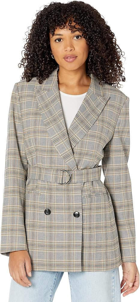 BCBGMAXAZRIA Women's Relaxed Double Breasted Blazer Long Sleeve Button Front Peak Lapel Jacket | Amazon (US)