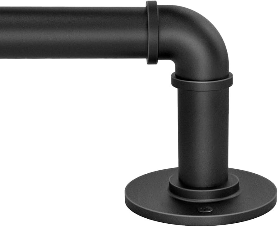 1 Inch Industrial Curtain Rods for Windows 28 to 48 Inches, Blackout Wrap Around Curtain Rod, for... | Amazon (US)
