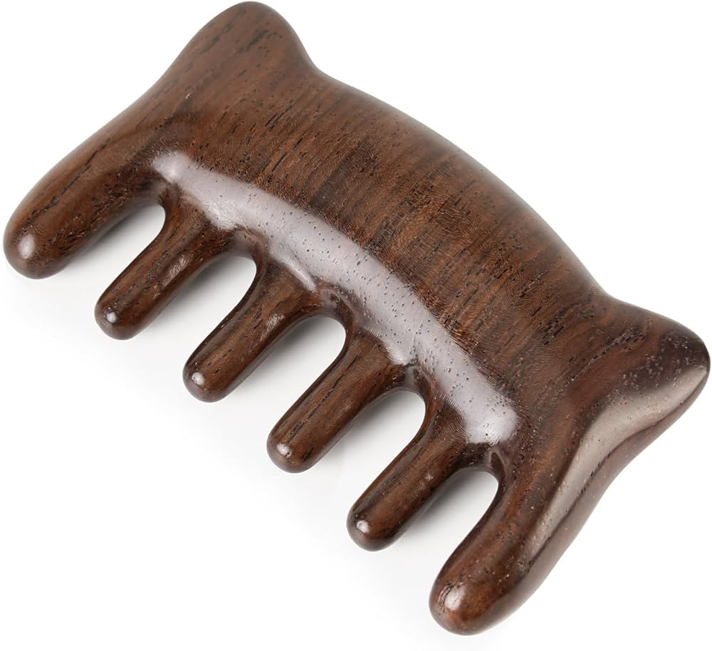 Wooden Scalp Massager Comb - Handmade sandalwood comb for Gentle Massage(Ebony) | Amazon (US)